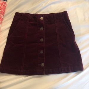 Red corduroy skirt